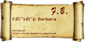 Fülöp Barbara névjegykártya