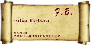 Fülöp Barbara névjegykártya