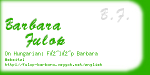 barbara fulop business card