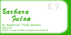 barbara fulop business card